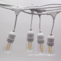 String of Lights with 15 x E26 Sockets and Hanging Loops,  S14 Bulbs